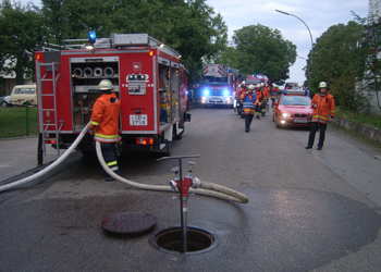 Schöckinger Löschfahrzeug im Erstangriff