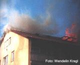 Offener Dachstuhlbrand