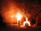 Gartenhaus im Vollbrand